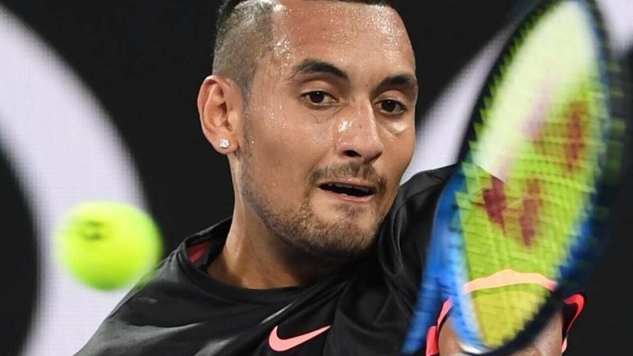 Nick Kyrgios of Australia in action