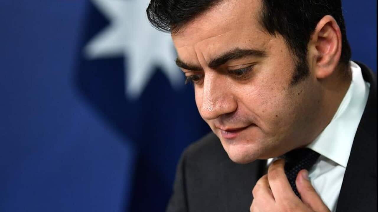 Senator Sam Dastyari at a press conference in Sydney.