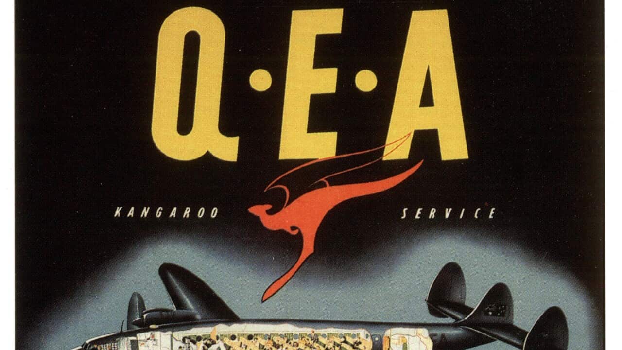 A 1949 advertisement for Qantas Empire Airways