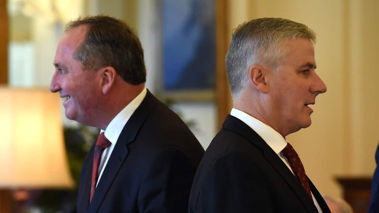 Ông Michael McCormack, phải, thay ông Barnaby Joyce.