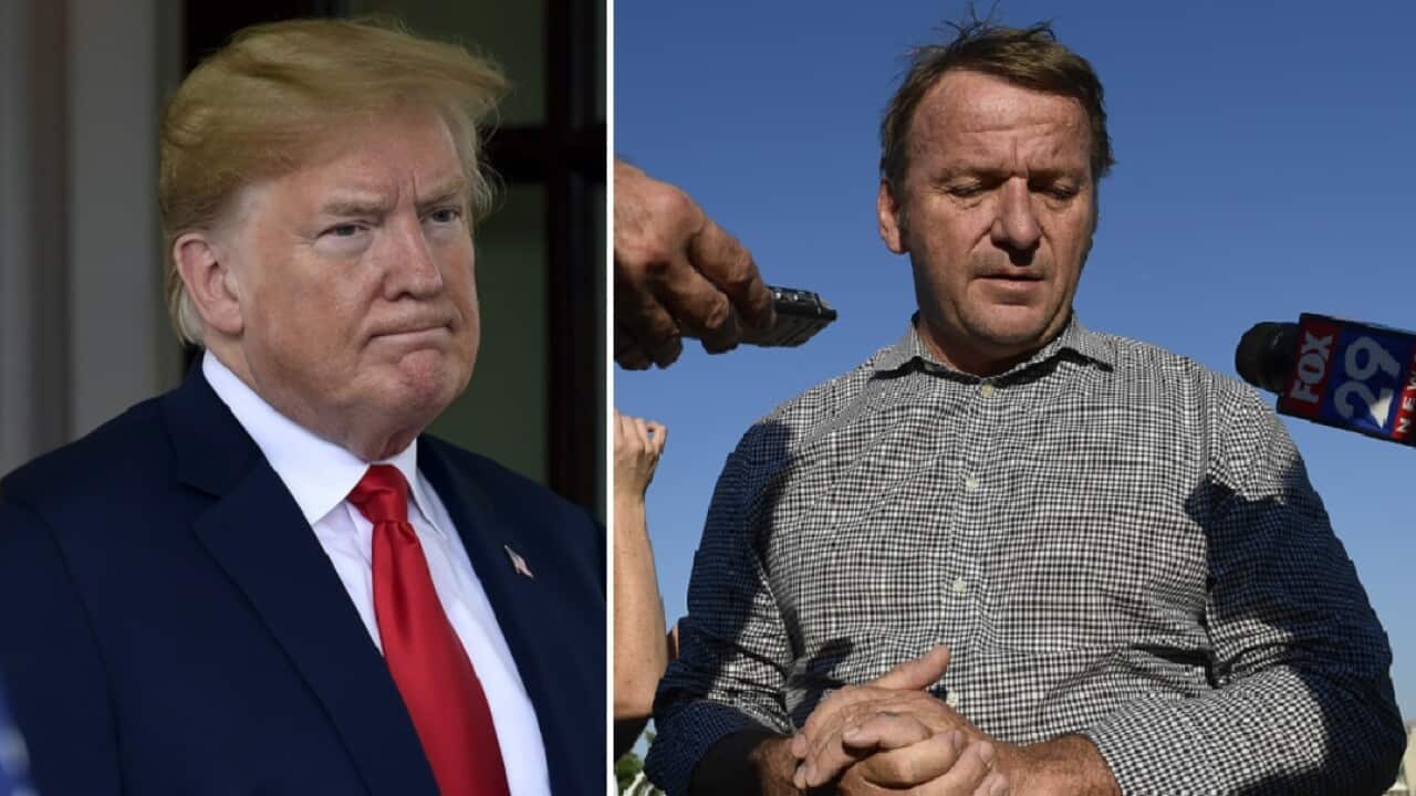 US President Donald Trump and Annapolis Mayor Gavin Buckley.