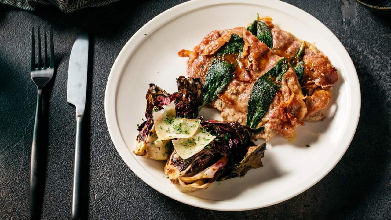 Saltimbocca with grilled radicchio