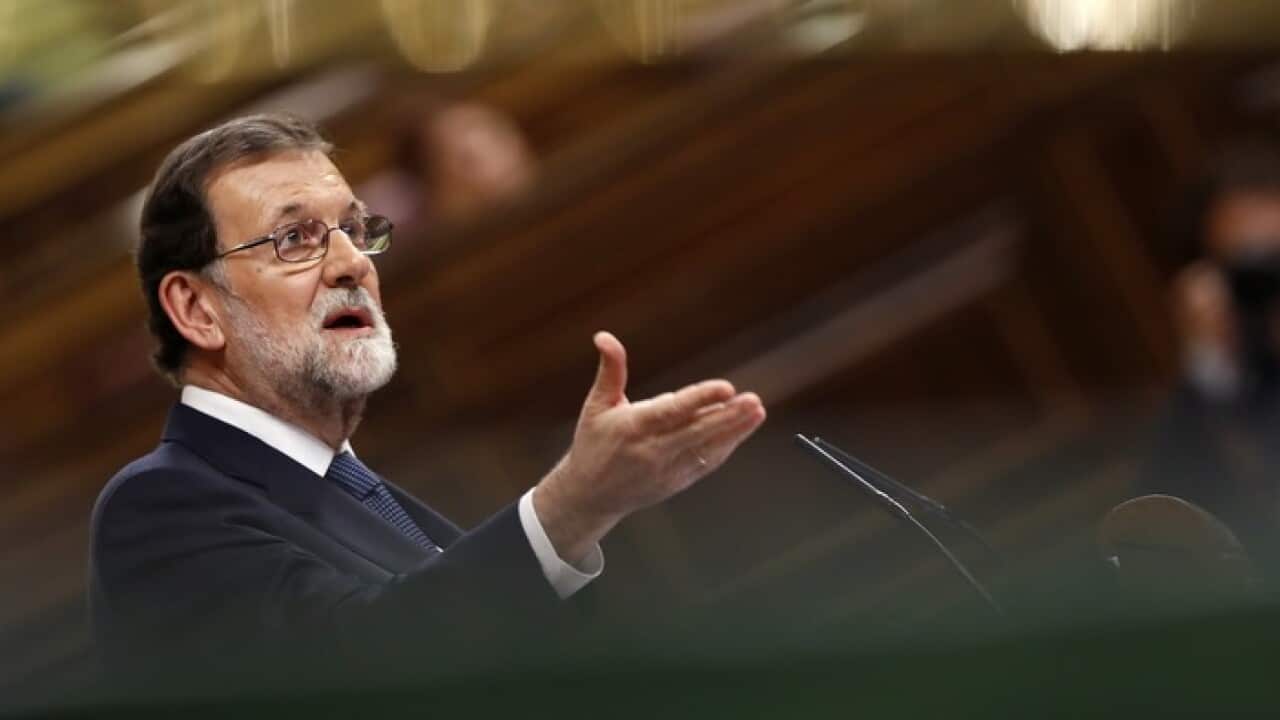 Mariano Rajoy speaks in Spain's parliament