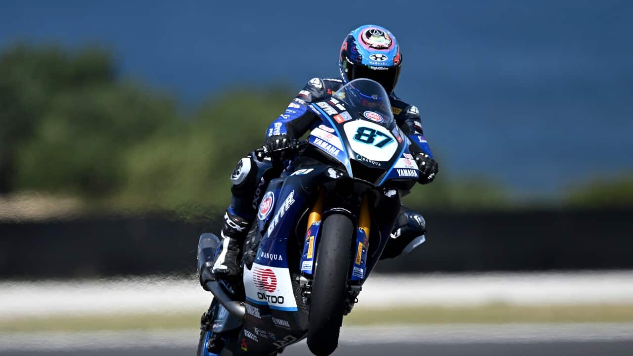 Remy Gardner in action during Superbike World Championship practice