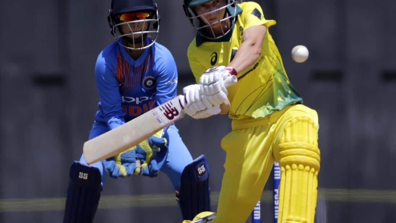 Australia's Meg Lanning bats against India during the Women's T20.