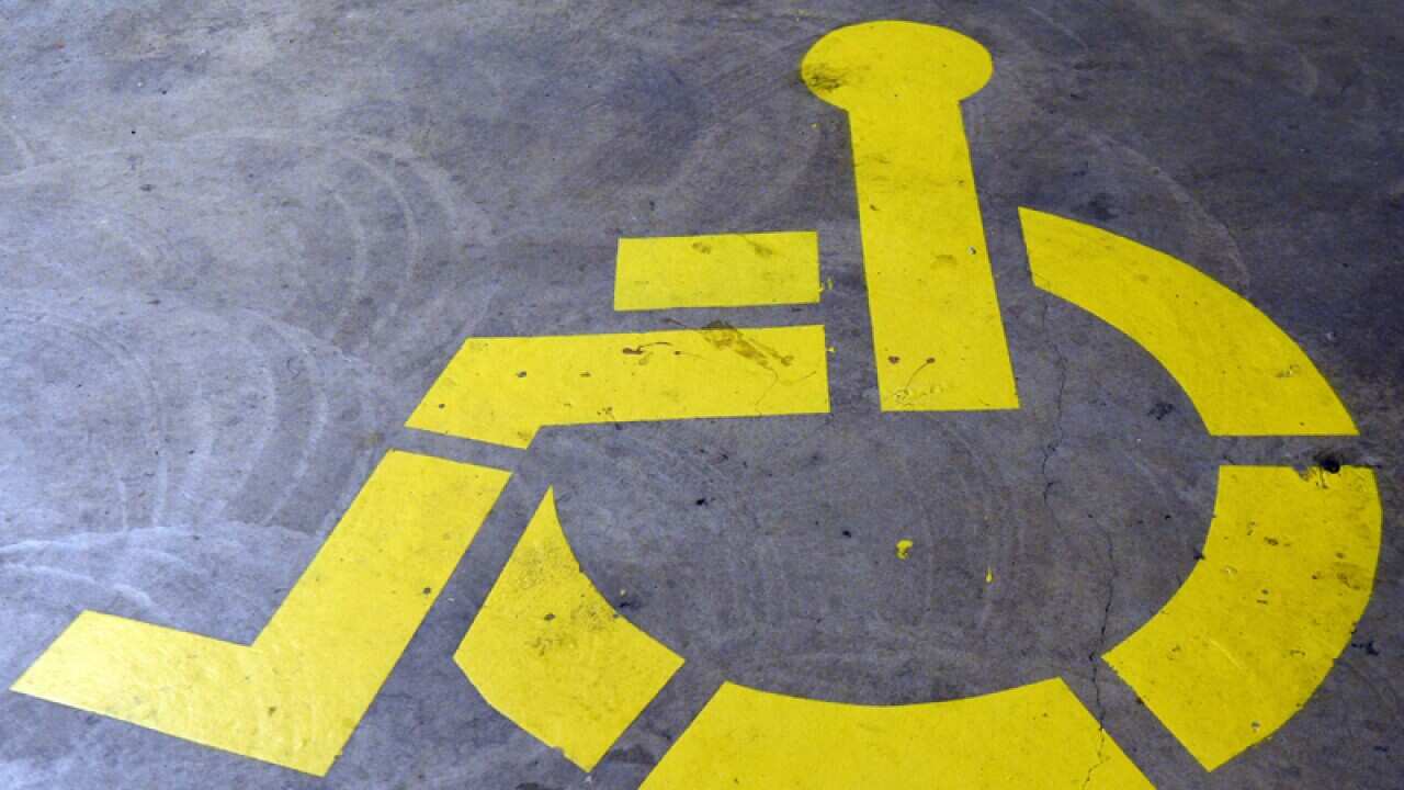 A disability carpark sign