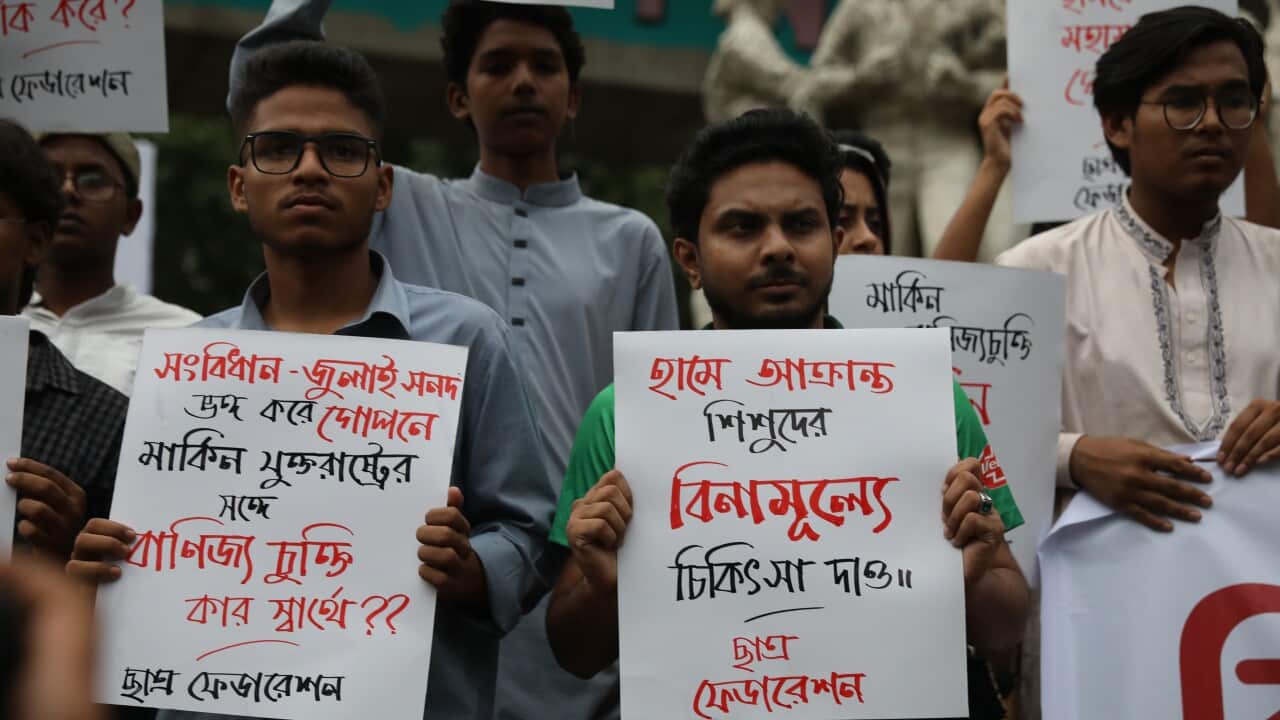 Students protest and demand justice for the deaths of children caused by measles in Dhaka