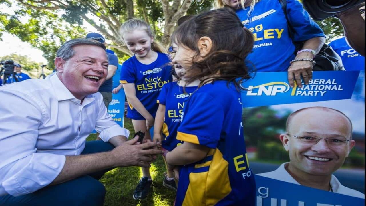 Queensland LNP leader Tim Nicholls meets supporters
