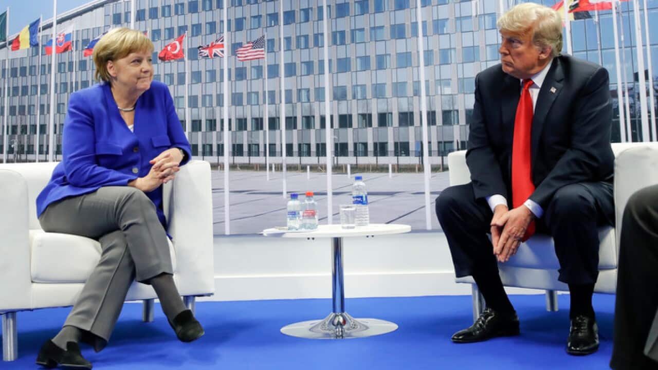 President Donald Trump and German Chancellor Angela Merkel