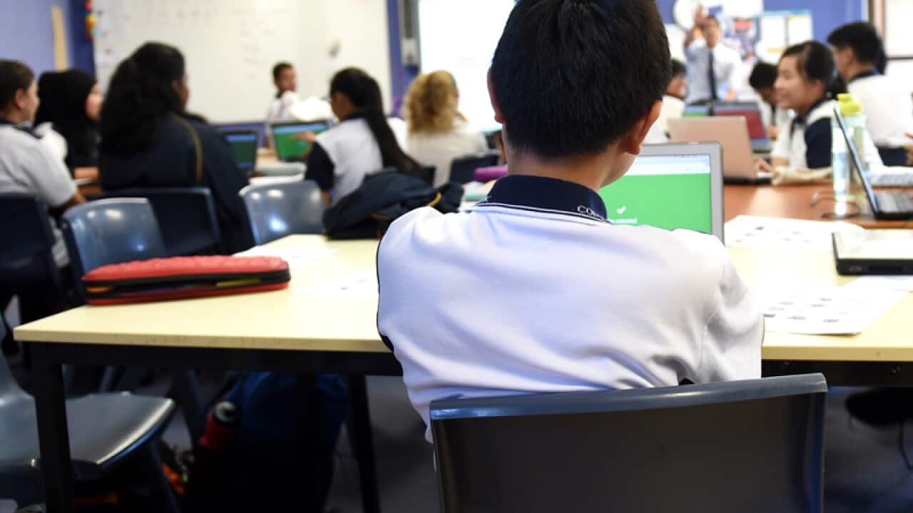 School children in a classroom
