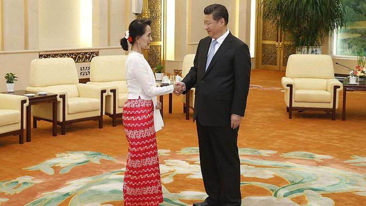 Chinese President Xi Jin Ping Meeting Myanmar pro-democracy leader Aung San Suu Kyi