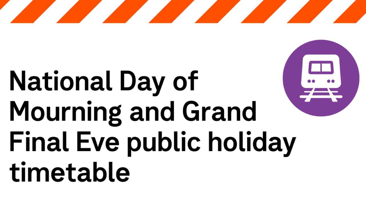 Public Holiday Notice from V/Line