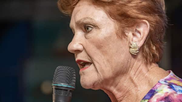 Hanson outlines One Nation agenda at surprise Mar-a-Lago address | SBS News