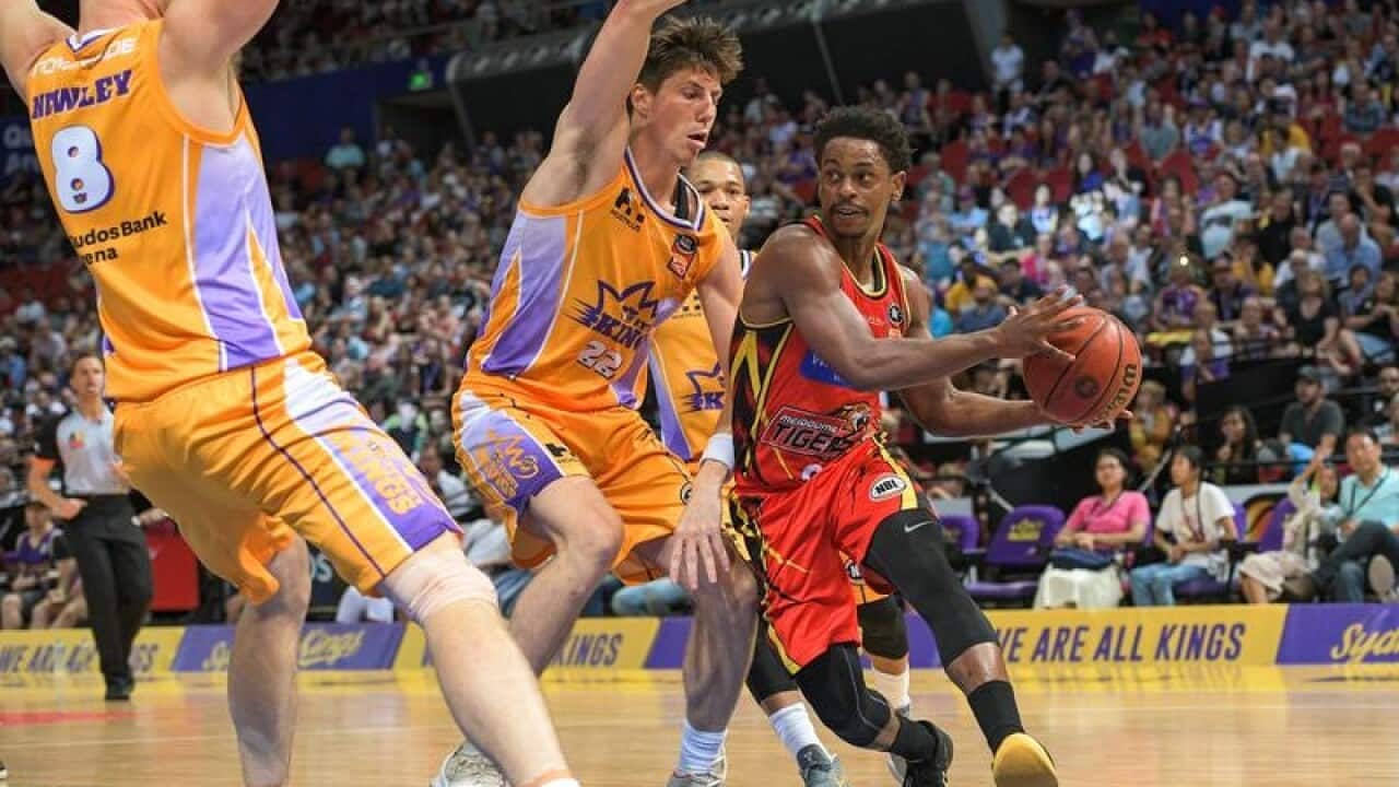 Casper Ware of Melbourne United in action during the NBL Round 16.
