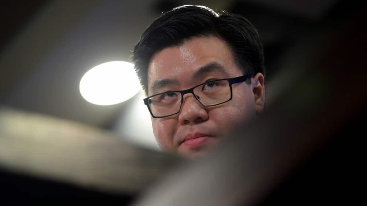 Race Discrimination Commissioner Dr Tim Soutphommasane delivers his address to the National Press Club in Canberra, Tuesday, July 7, 2015. (AAP Image/Lukas Coch) NO ARCHIVING