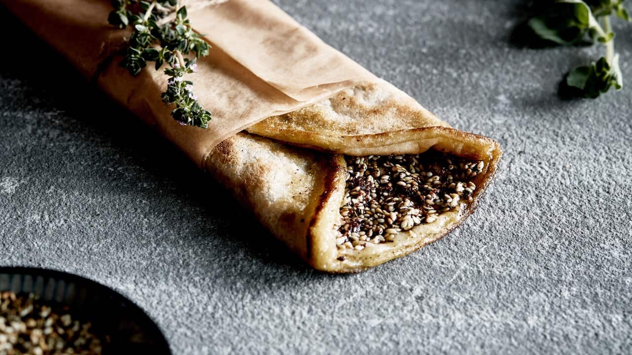 This Lebanese flatbread is known as manakish.