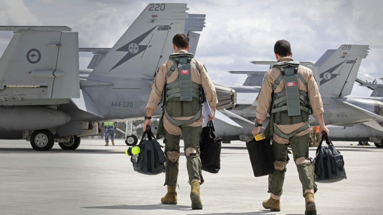 Air Force Aircraft & Personnel Depart For The Middle East