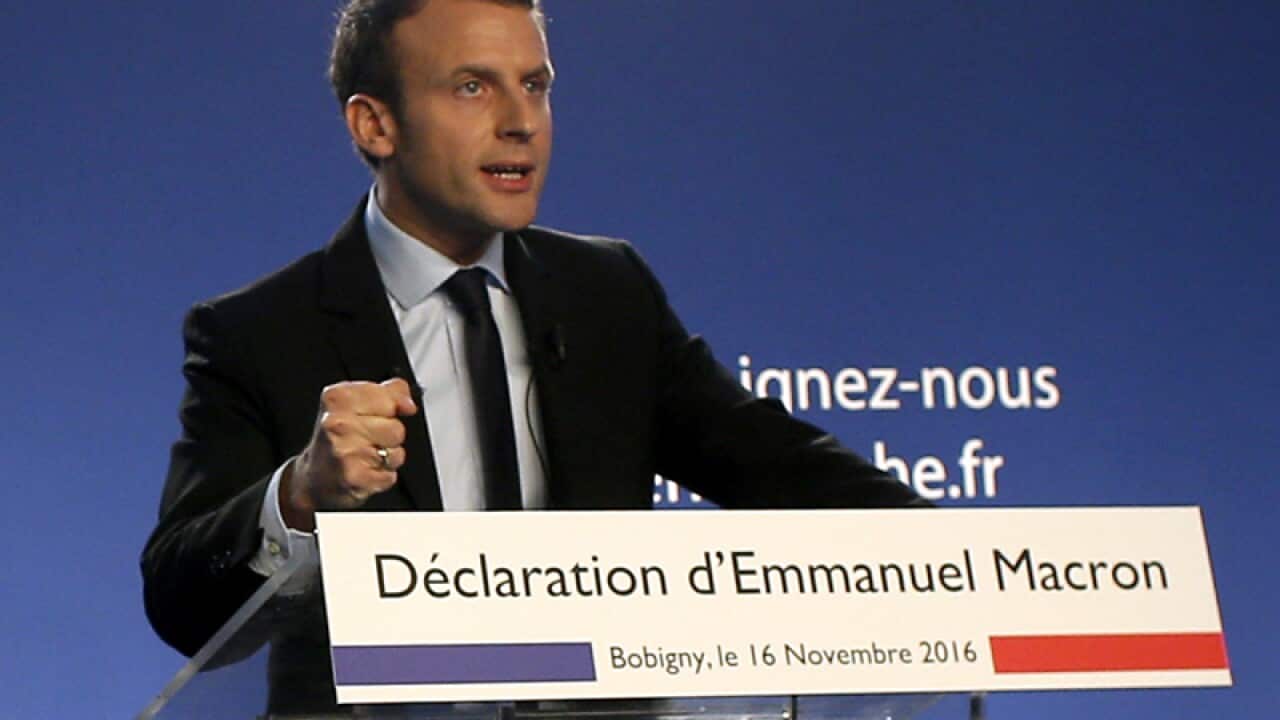 Former French economy minister Emmanuel Macron