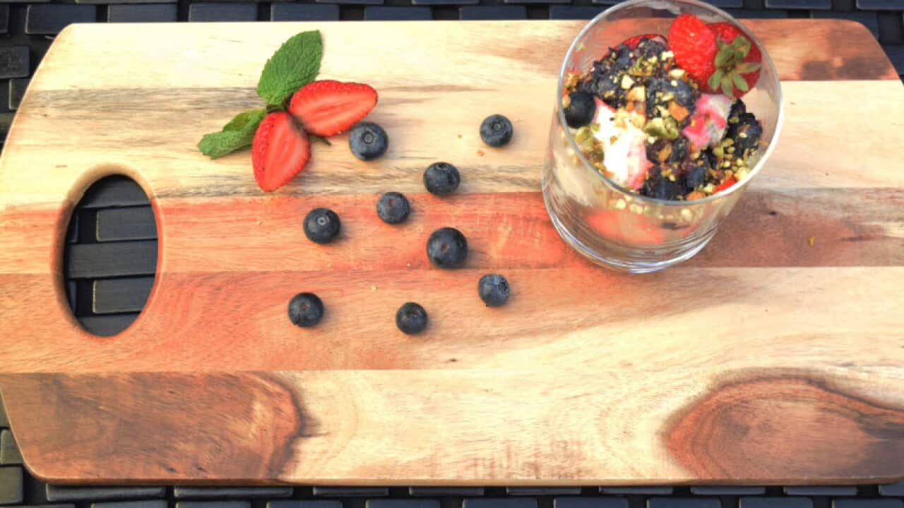 Brownie with Icecream and Berries