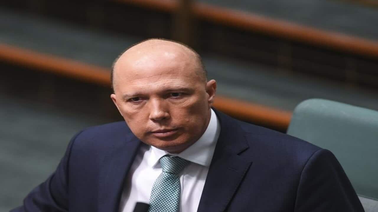 Home Affairs Minister Peter Dutton in parliament.