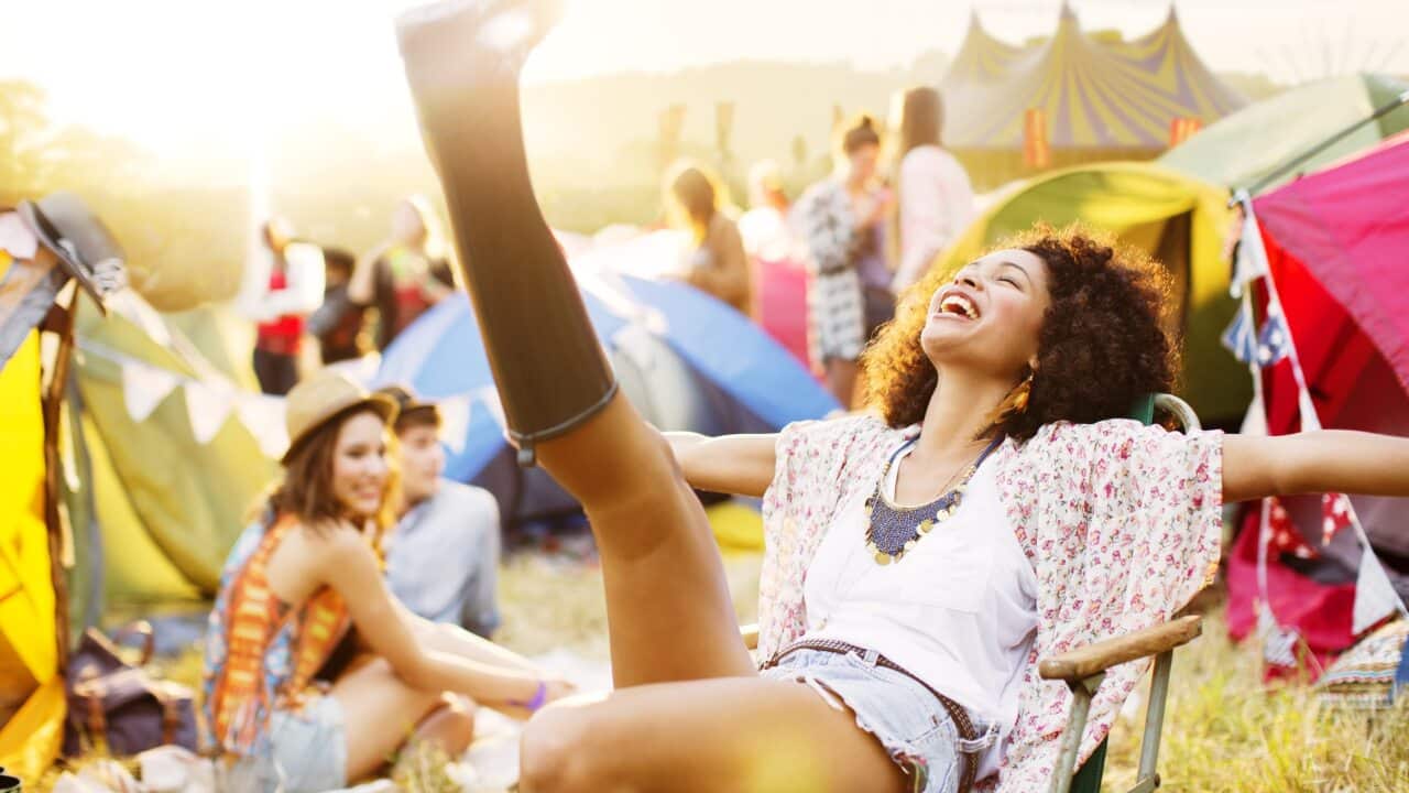 A woman at a music festival