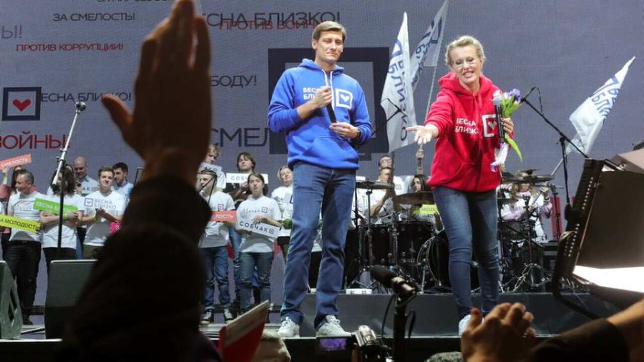 Russian presidential candidate Ksenia Sobchak meets with supporters in Moscow