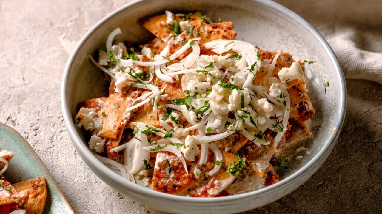 Charred salsa chilaquiles (Chilaquiles con salsa tatemada)