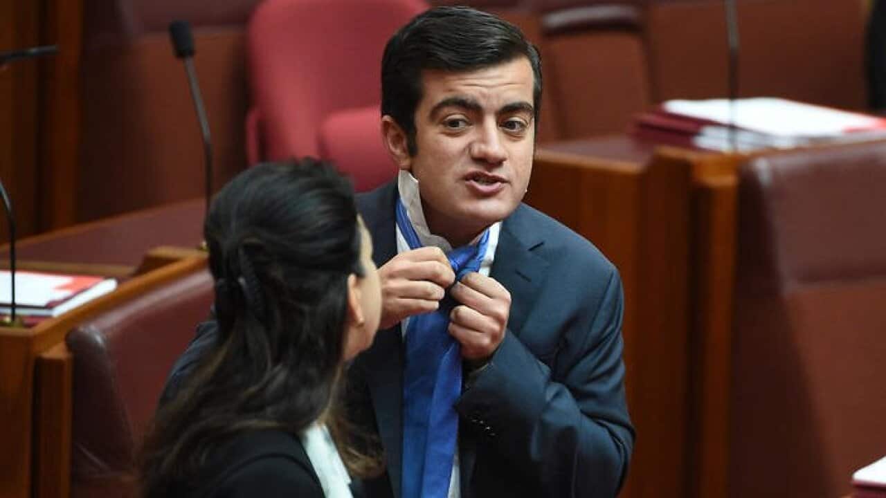Labor Senator Sam Dastyari during a Senate sitting session at Parliament House in Canberra, Monday, May 2, 2016