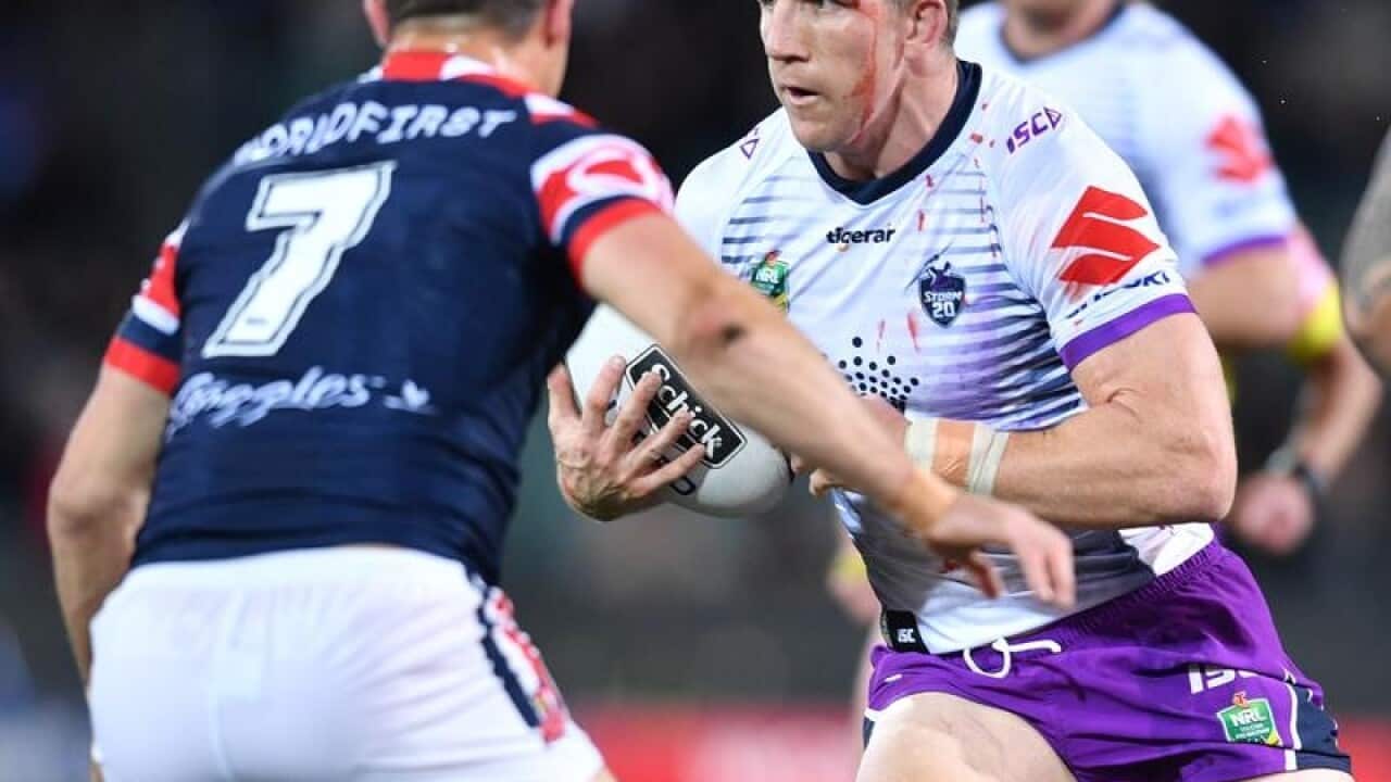 Ryan Hoffman of the Storm (right).