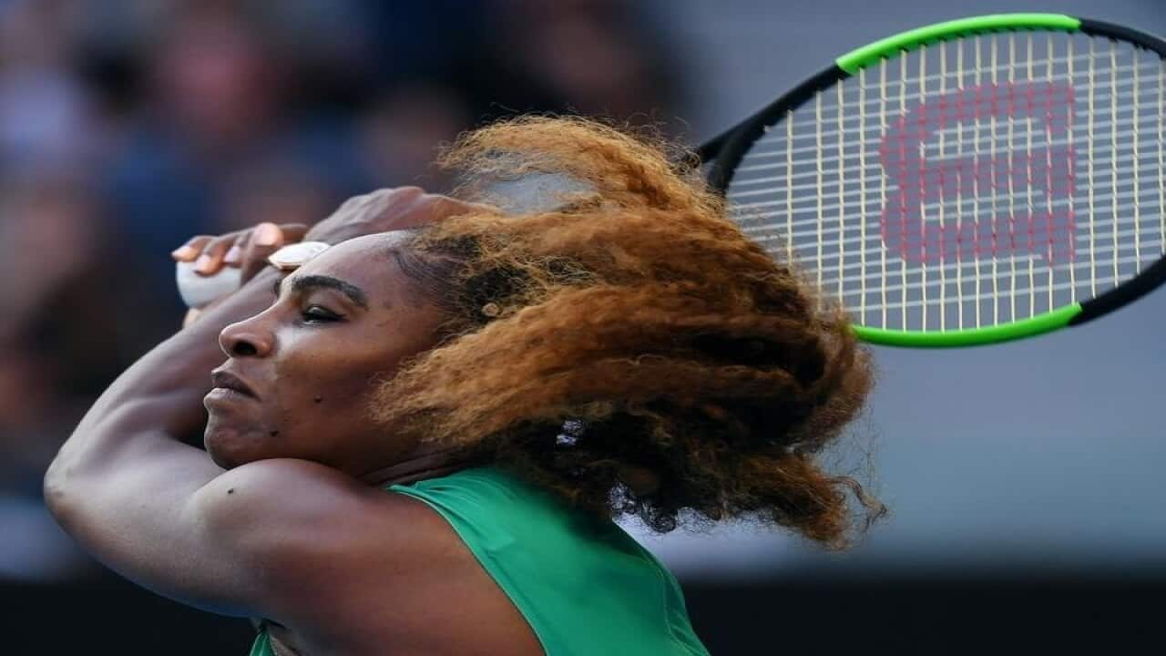 Serena Williams of the United States in action.
