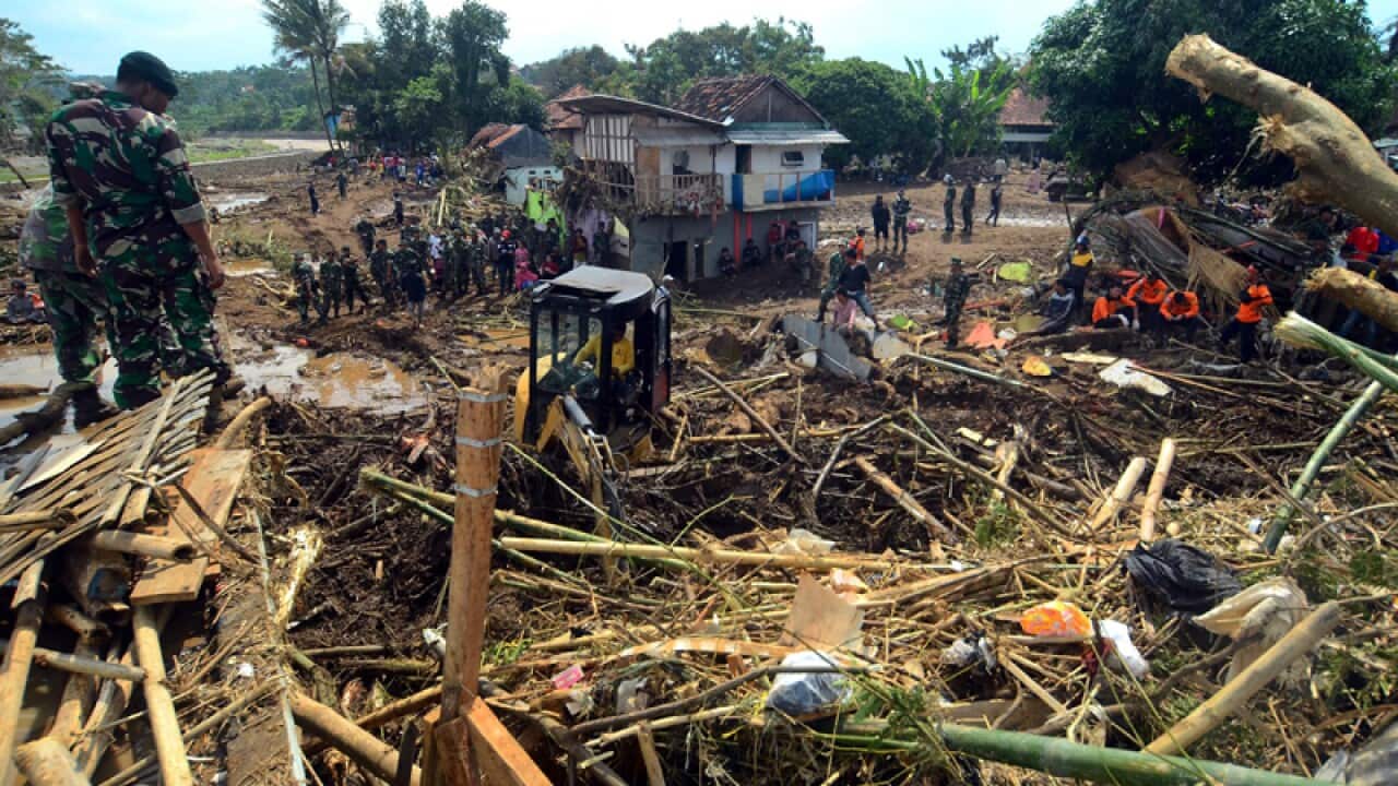 Rescuers search for victims in West Java