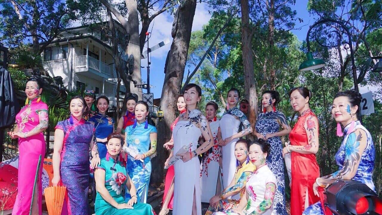 当人体彩绘遇上旗袍