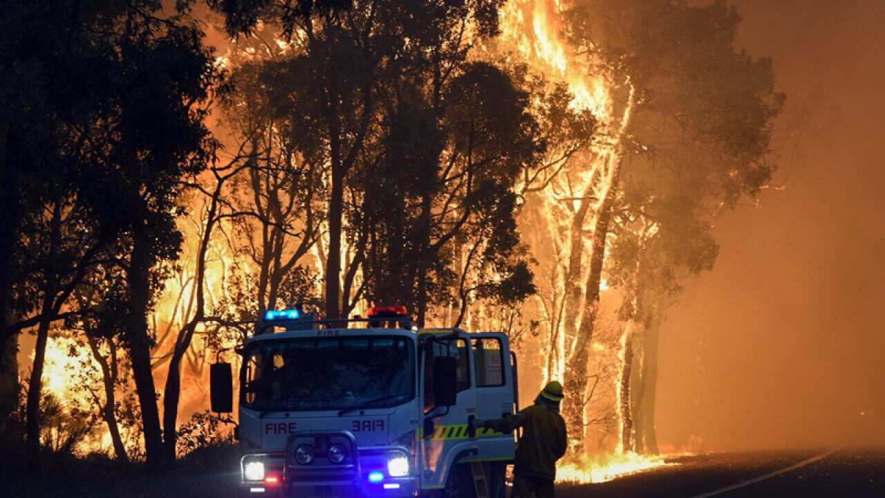 A bushfire in Yarloop, 120km south of Perth