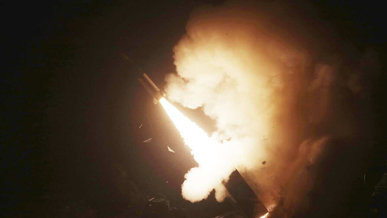Missile is fired during a joint military drill between U.S. and South Korea at an undisclosed location in South Korea