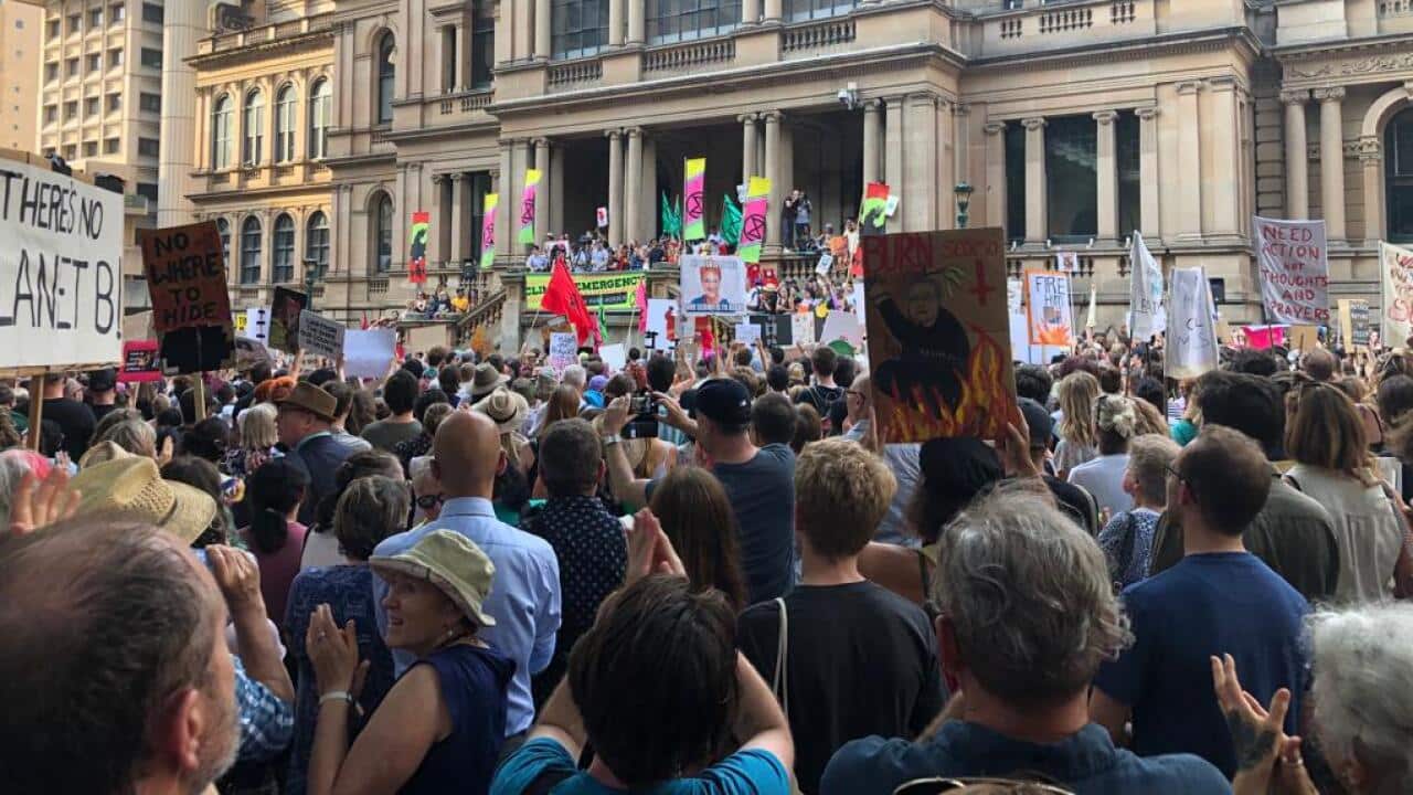 Thousands have rallied in Sydney to demand action on climate change and condemning the government’s handling of the ongoing bushfire crisis.