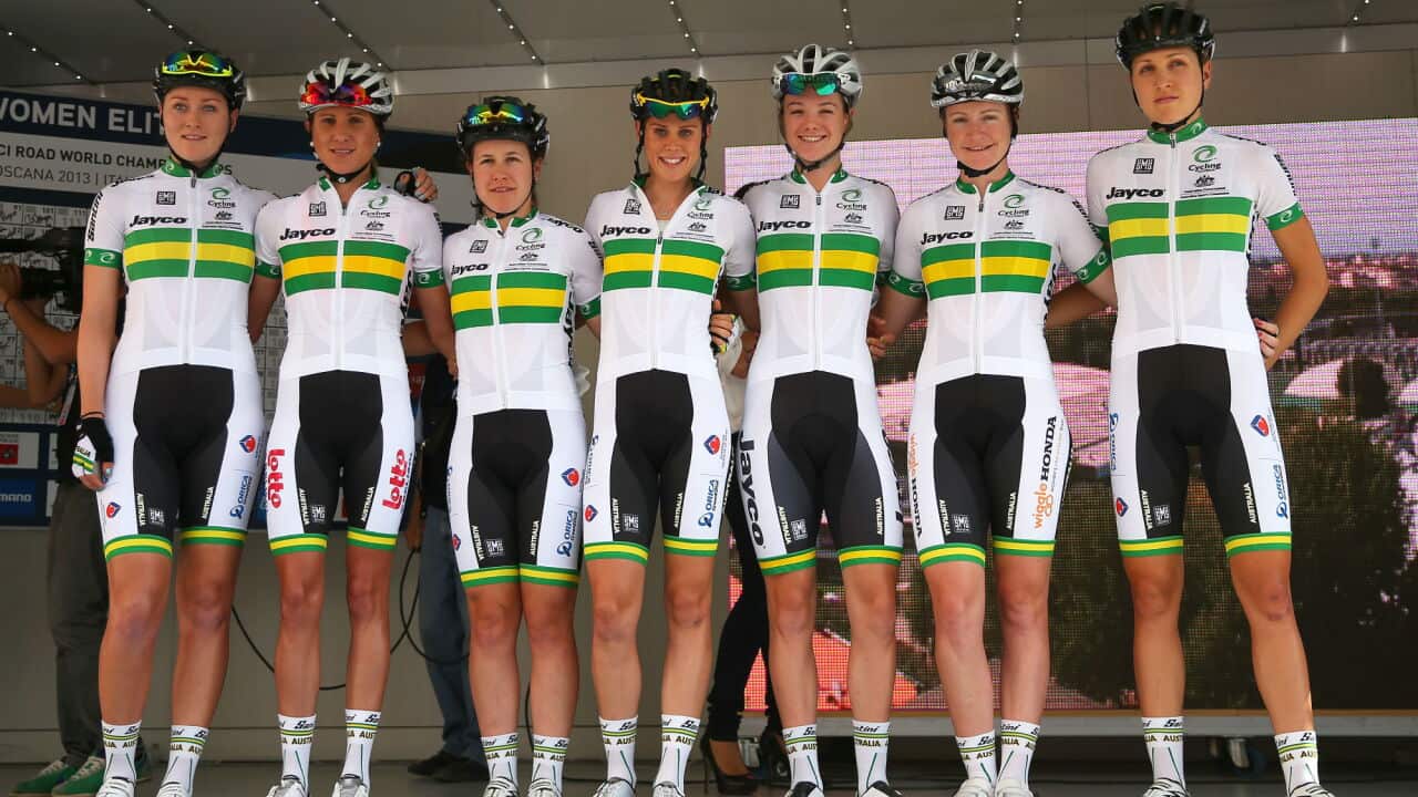 At the 2013 Worlds in Florence, on a similarly difficult course, Australia fielded an elite women's team of seven riders. The best finisher was Tiffany Cromwell (C), in ninth place.