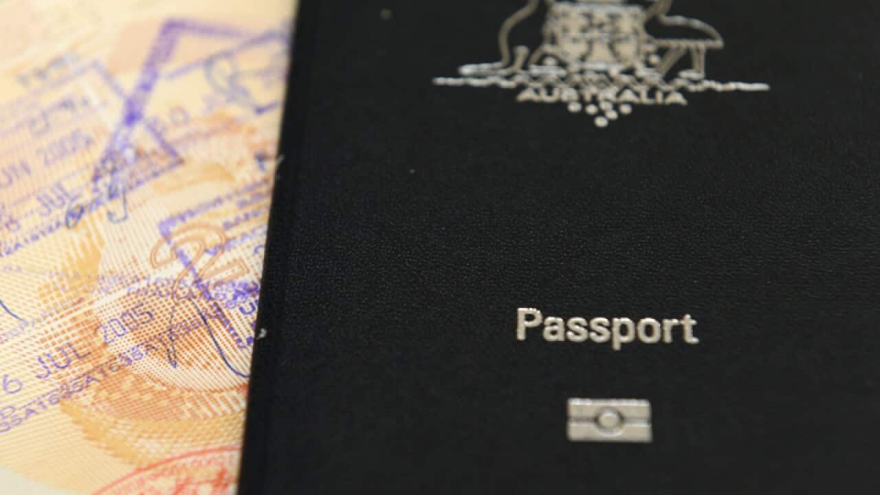 An Australian passport pictured in Brisbane