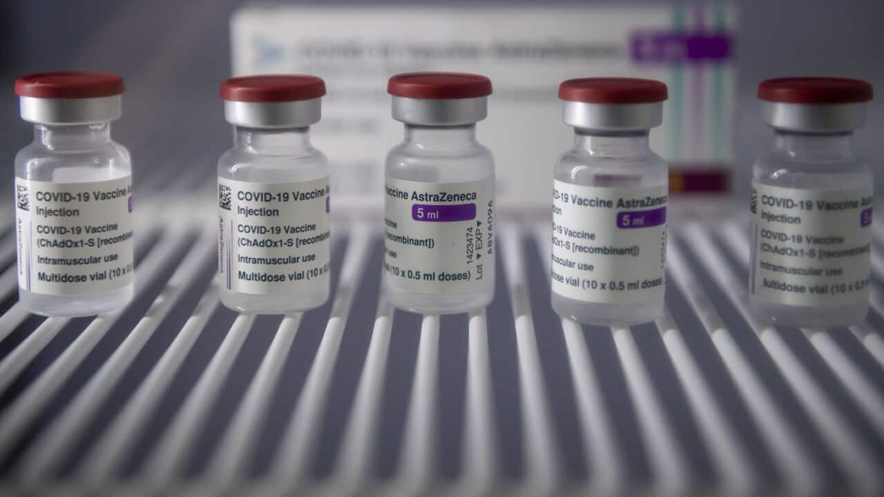 Doses of the AstraZeneca COVID-19 vaccine at a vaccination storage centre in Italy.