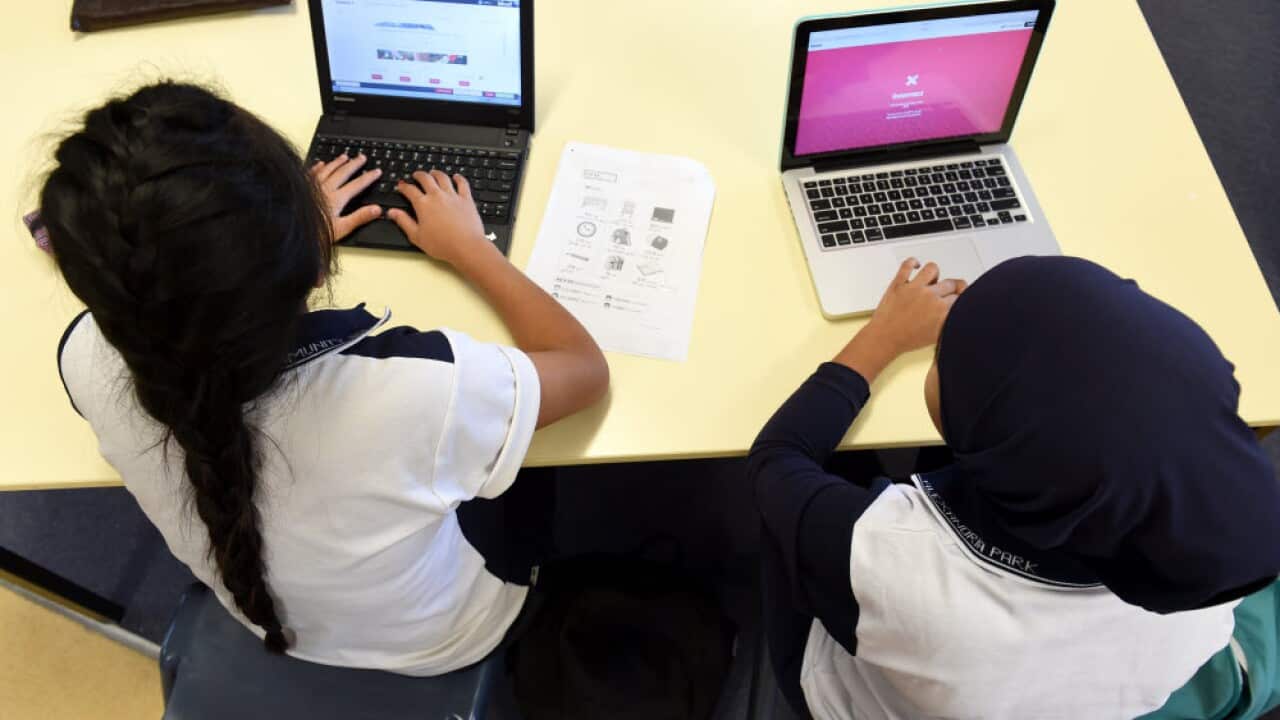 Students attend a class at Alexandria Park Community School in Sydney