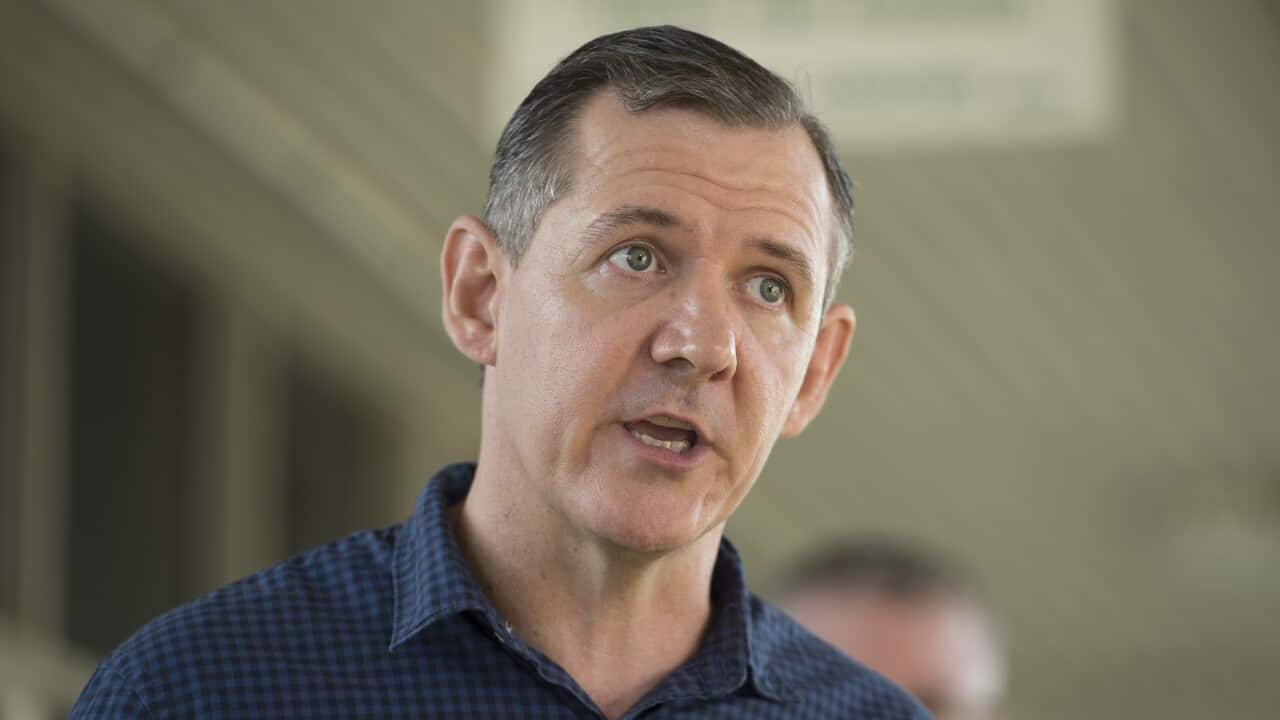 Northern Territory Chief Minister Michael Gunner speaks to reporters at a press conference in Darwin in March 2021.