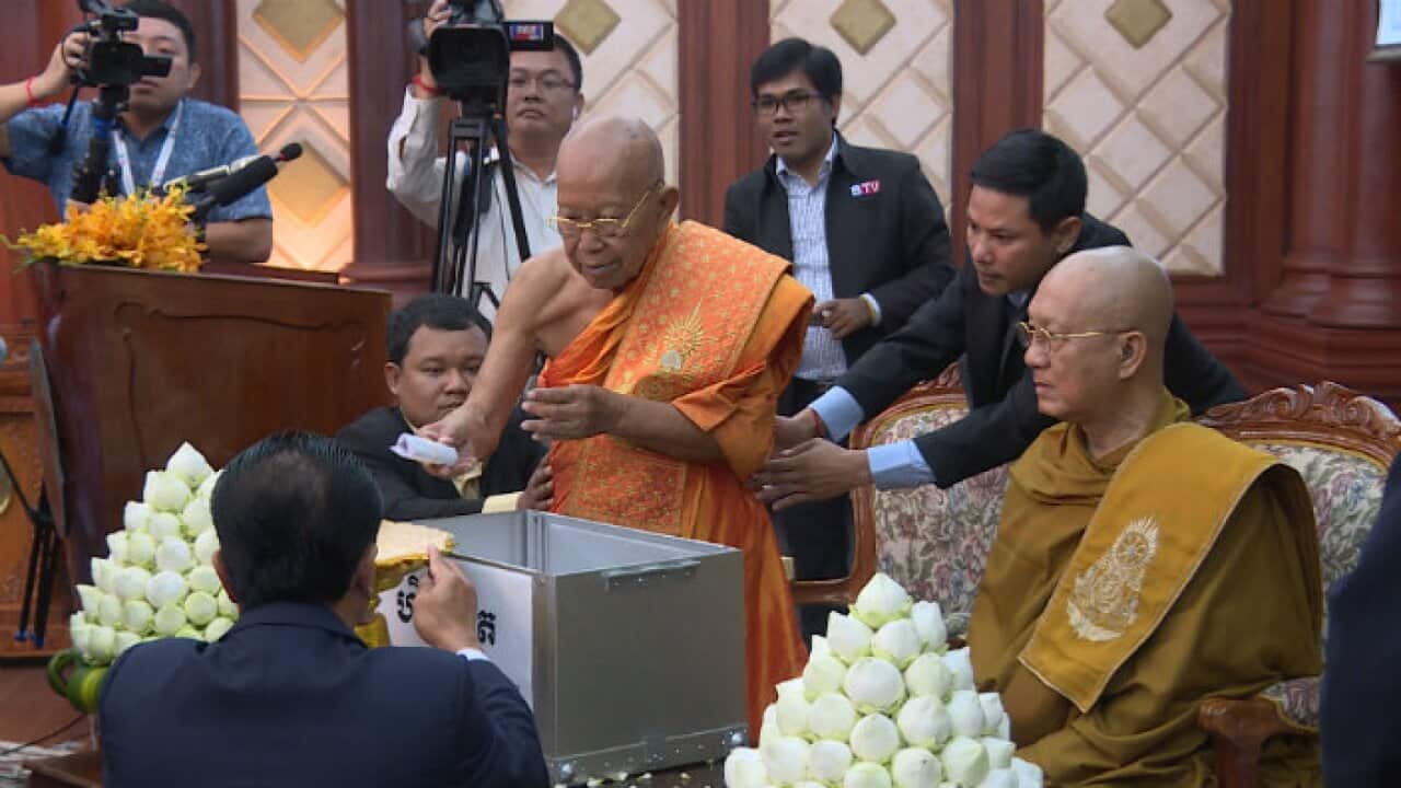 NEC- monks- ballot numbers in Cambodia