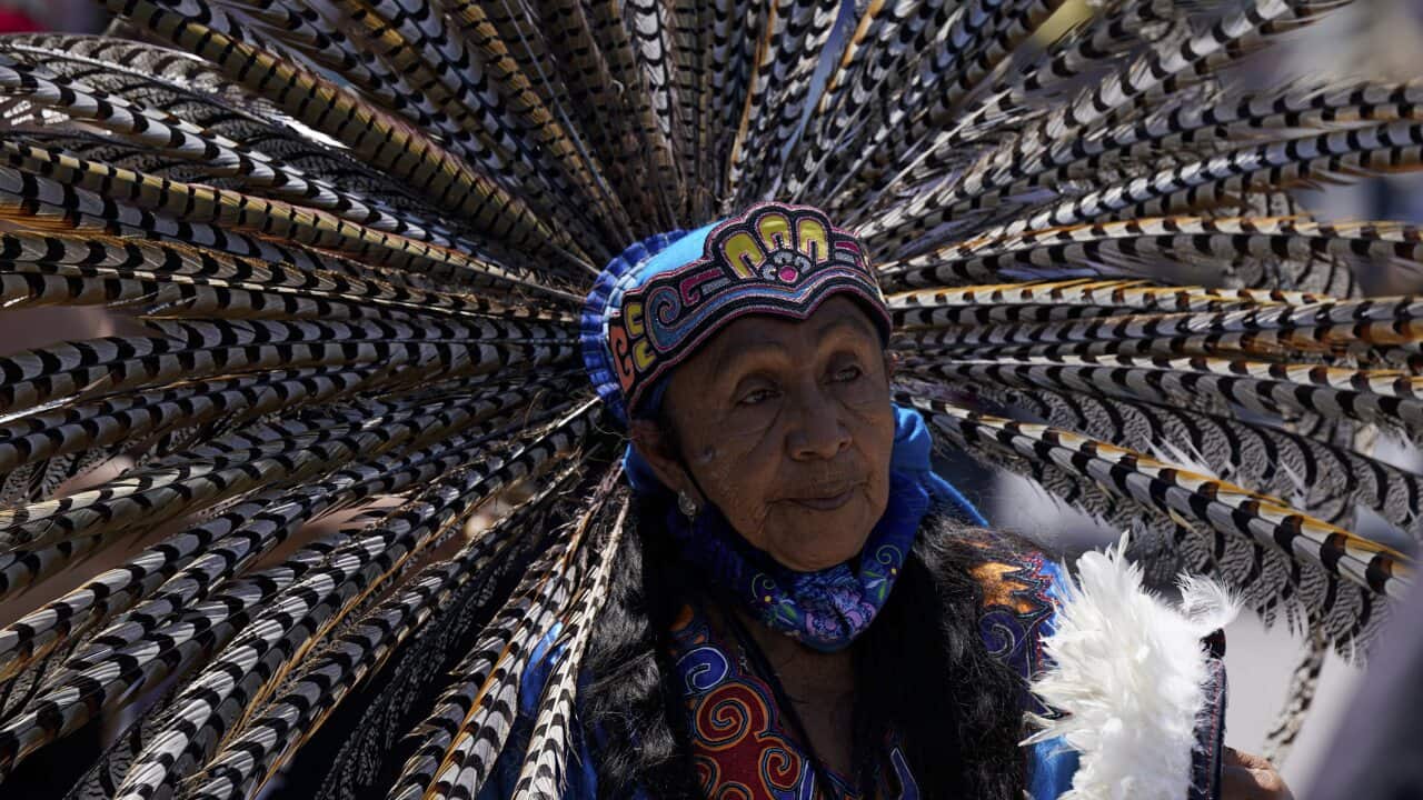 Dancer at Zocalo square in Mexico City