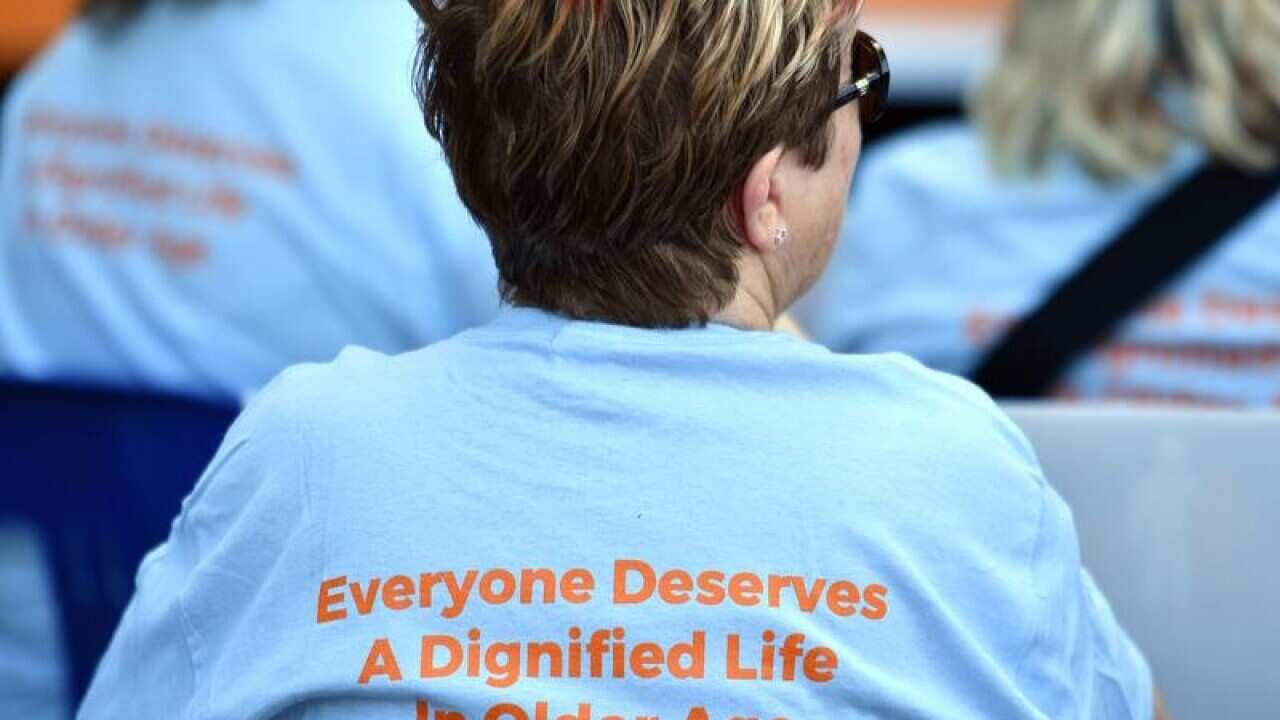 Pensioners at Sydney rally.