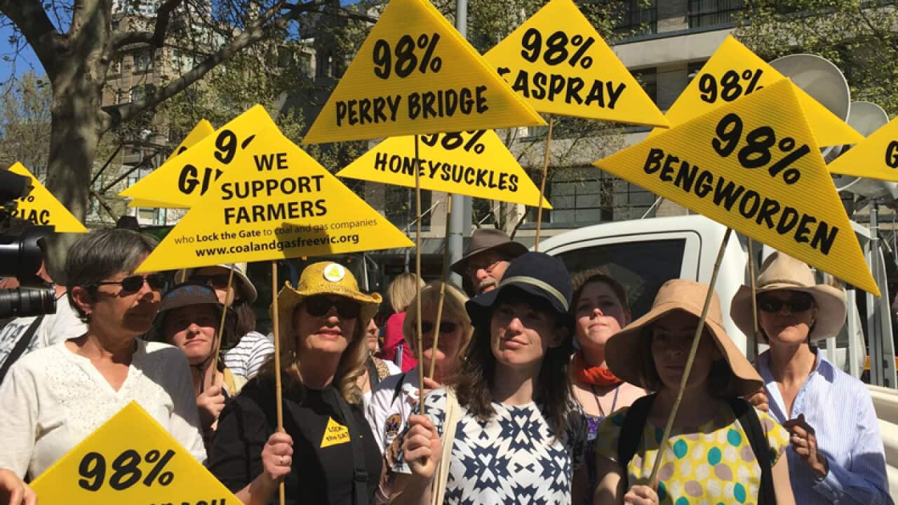 Protesters against coal seam gas in Melbourne