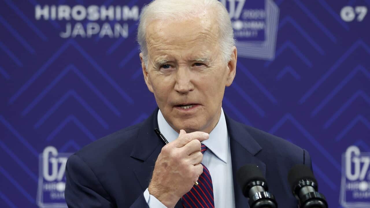 US president Joe Biden at the G7 summit in Hiroshima