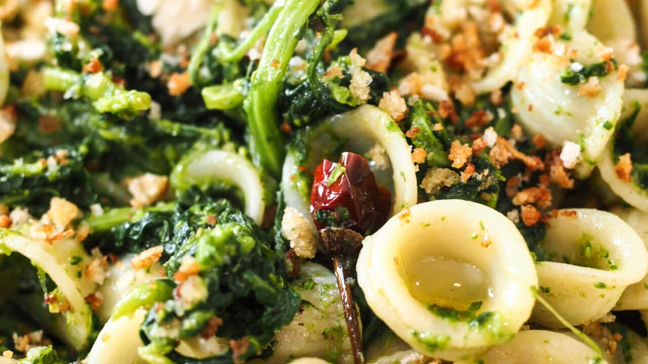 Orecchiette with cime di rapa and pangrattato