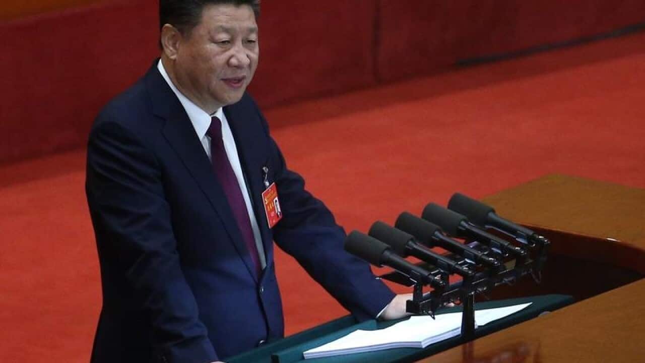 Chinese President Xi Jinping delivers speech during National Congress.