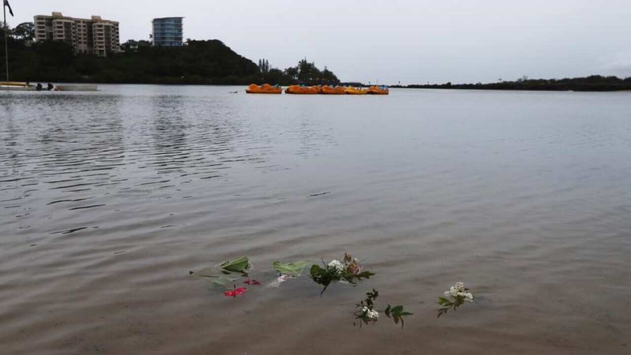 Flowers in the water pay tribute to a baby in Tweed Heads (file image)