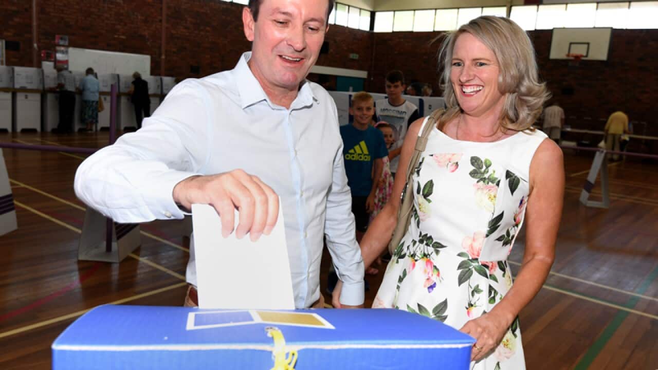 West Australian Labor leader Mark McGowan, is joined by his wife Sarah