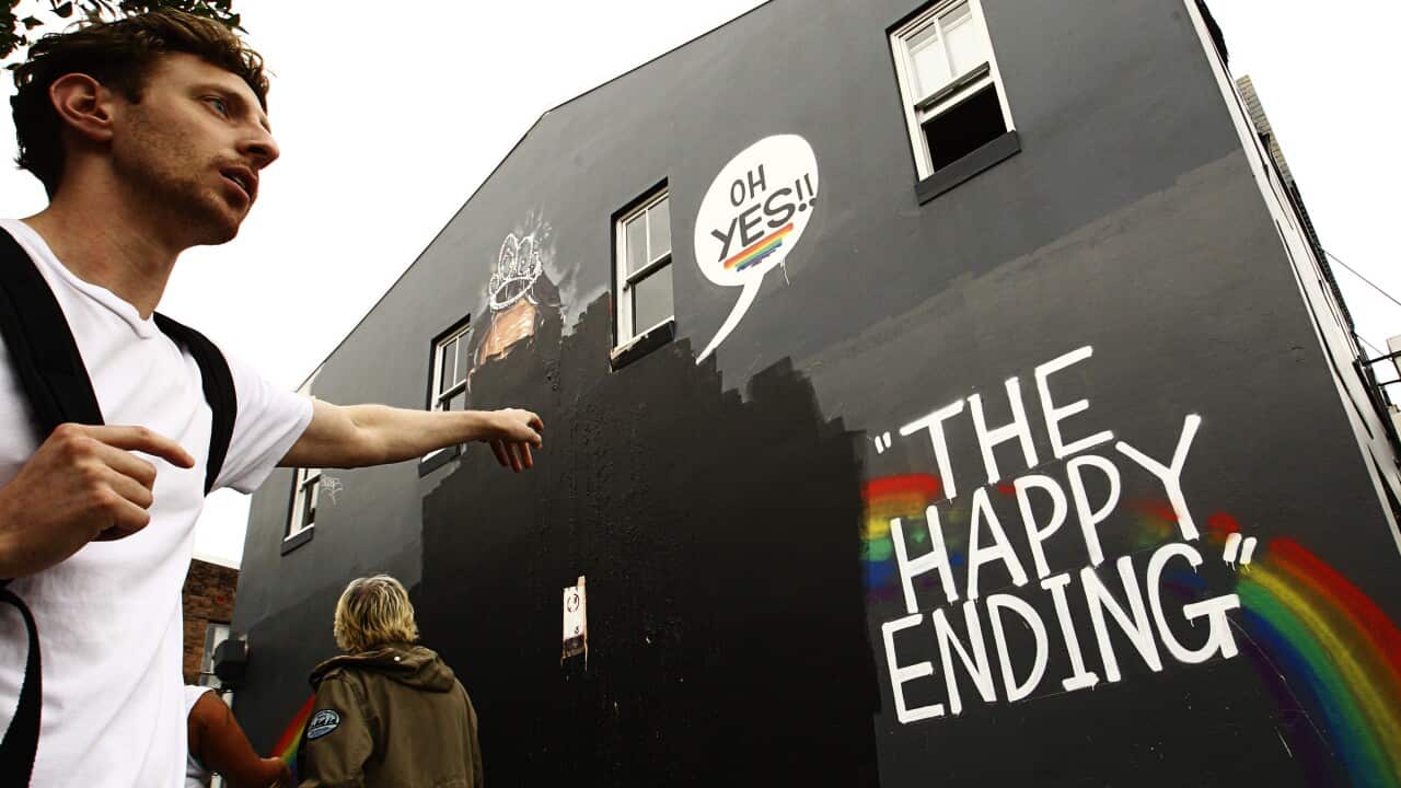 Tony Abbott mural painted over in Newtown, Sydney.